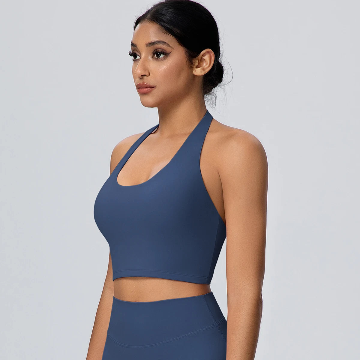 Summer Beautiful Back Hanging Neck Bra Woman Shockproof Workout Top Sports Underwear Yoga Vest with Chest Pad Sexy Women Bra
