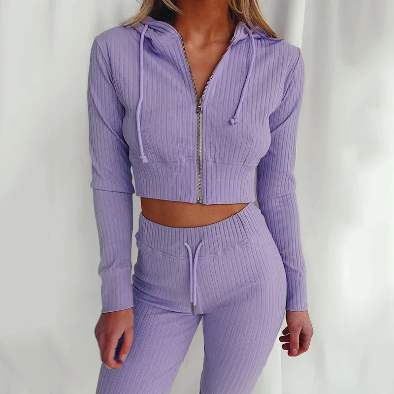 Women's Slim Fit Hooded Long Sleeve Waist Suit