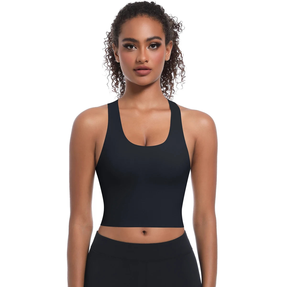 Solid Color Sexy Beautiful Back Yoga Vest Summer Gym Running Shockproof Workout Top Sports Seamless Cross Bra for Woman
