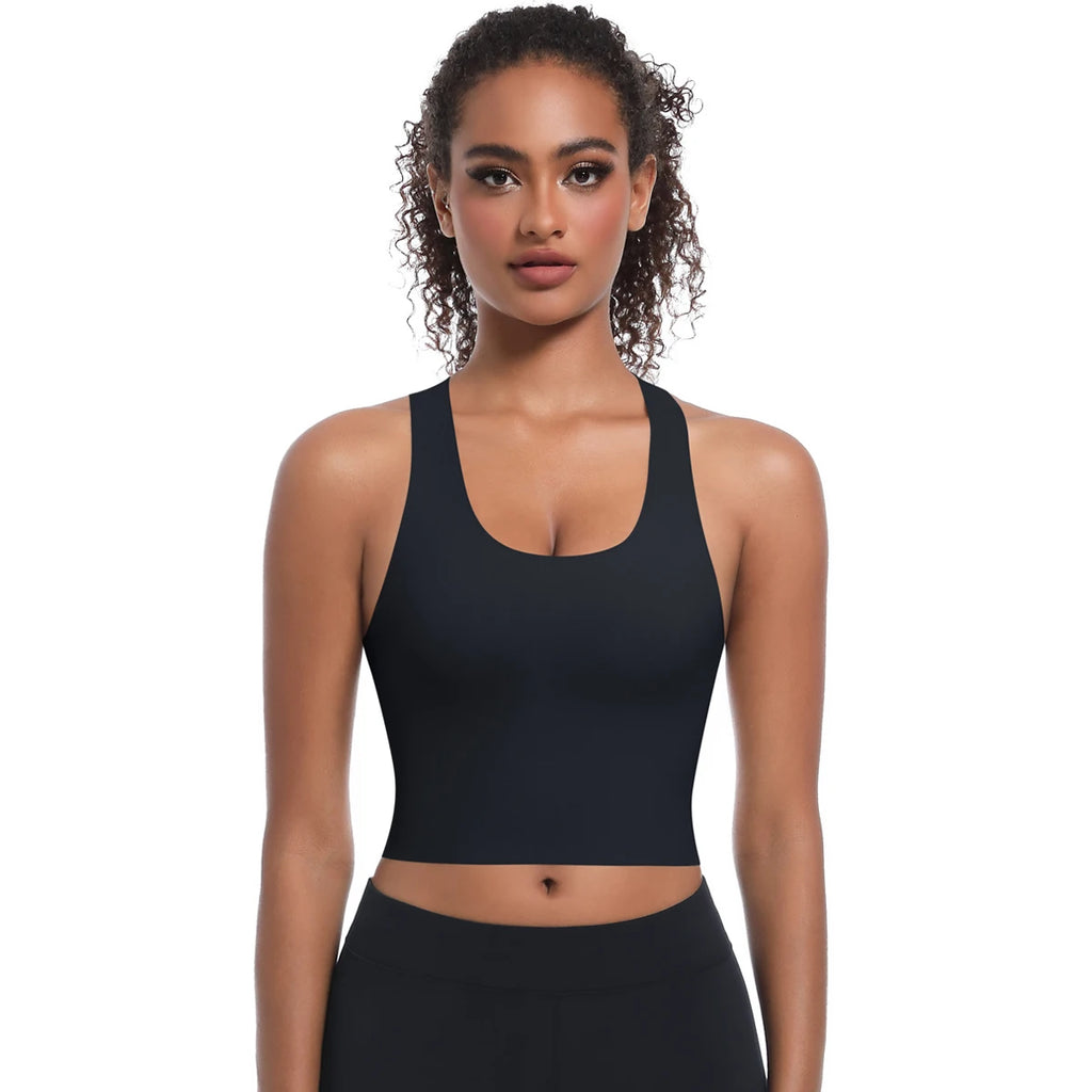 Solid Color Sexy Beautiful Back Yoga Vest Summer Gym Running Shockproof Workout