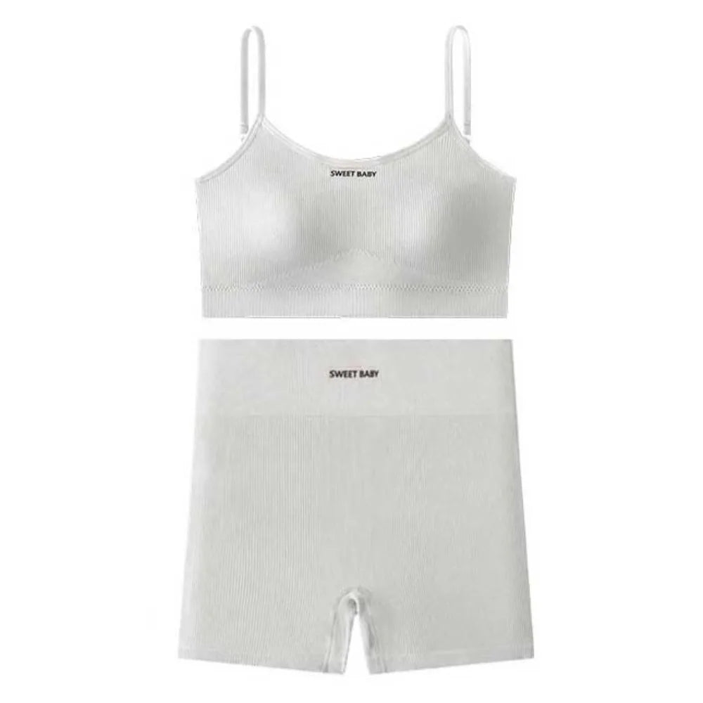 Super Stretchy Women's Sports Clothing Set Sportswear Sleeveless Vest Underwear Shorts Pants Kit Slim Fit Short