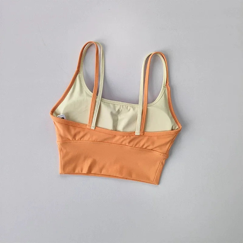 Women Push Up Yoga Bra Breathable Beauty Back Crop Top Wireless Sports Bra Short Vest for Running Gym Fitness Workout