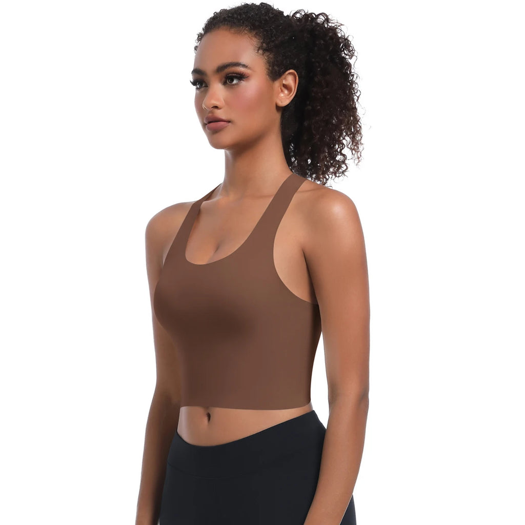 Solid Color Sexy Beautiful Back Yoga Vest Summer Gym Running Shockproof Workout