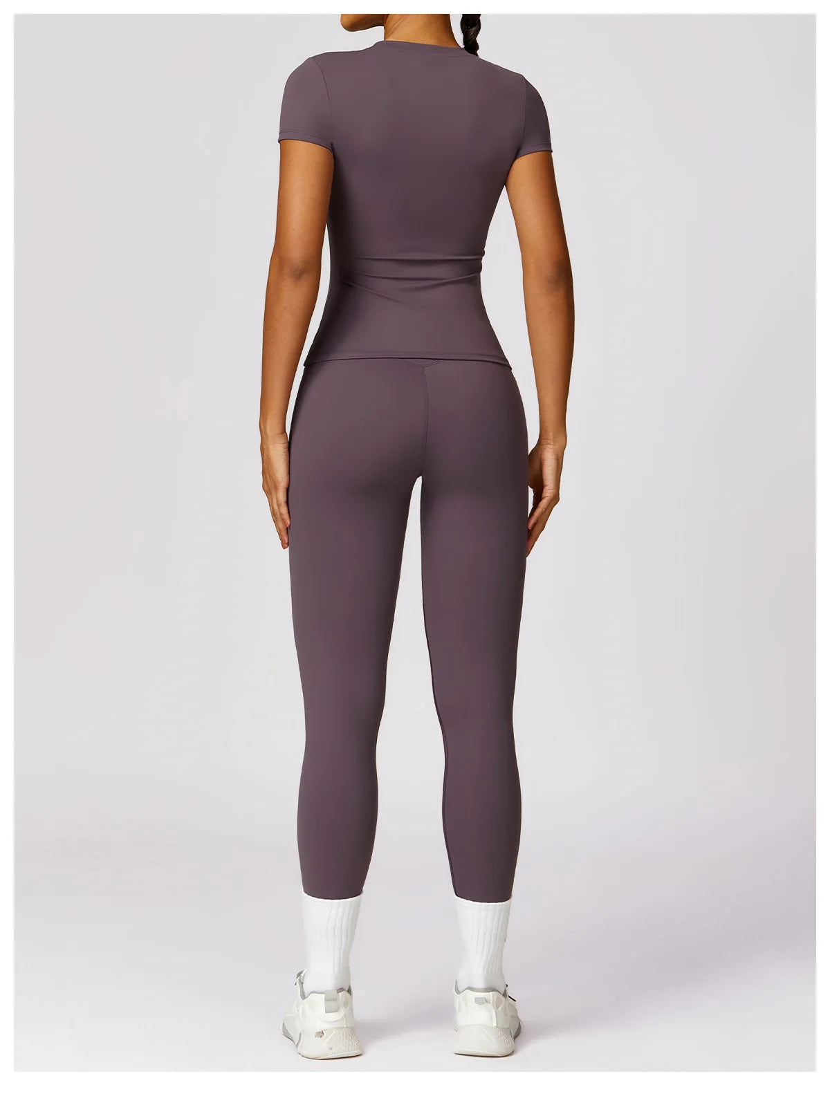 JUREN Yoga Shirts Women Top Quick Dry Running Tops Tights Push Up Workout Gym Clothe Female Short Sleeve Fitness Sports T-Shirts