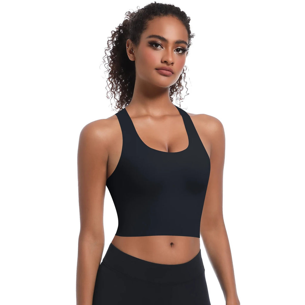 Solid Color Sexy Beautiful Back Yoga Vest Summer Gym Running Shockproof Workout