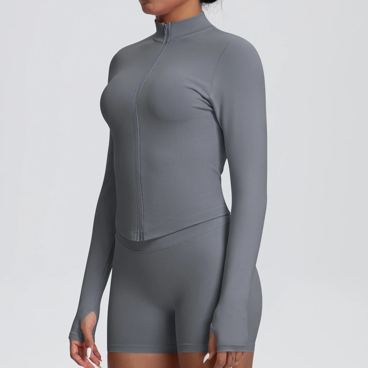 Yoga Long Sleeved for Woman 1PC Summer Running Shirts Solid Color Yoga Zipper Long Sleeves Zipper Jacket Women Fitness Yoga Top