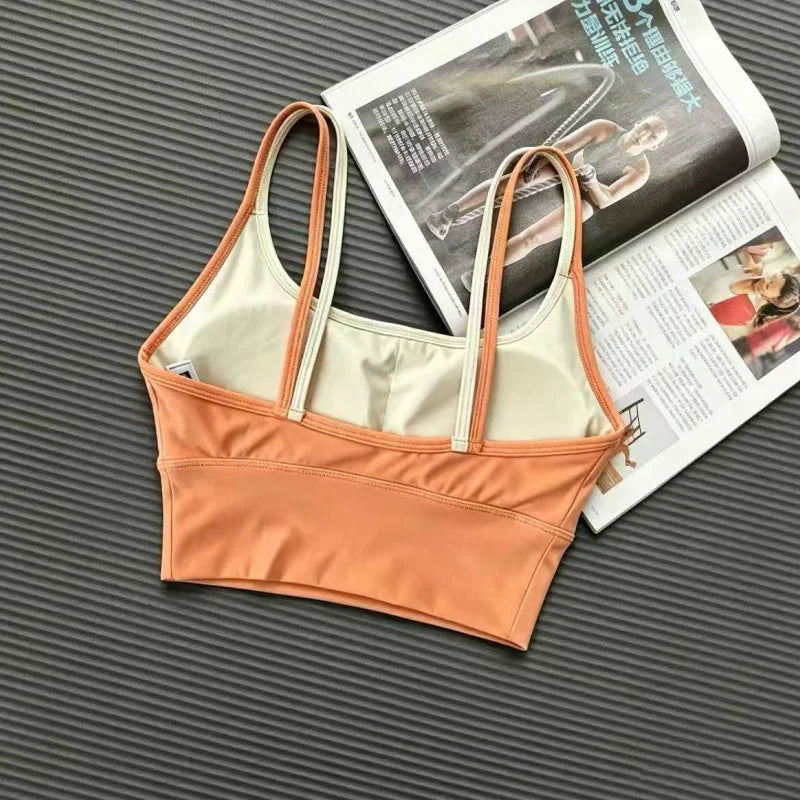 Women Push Up Yoga Bra Breathable Beauty Back Crop Top Wireless Sports Bra Short Vest for Running Gym Fitness Workout