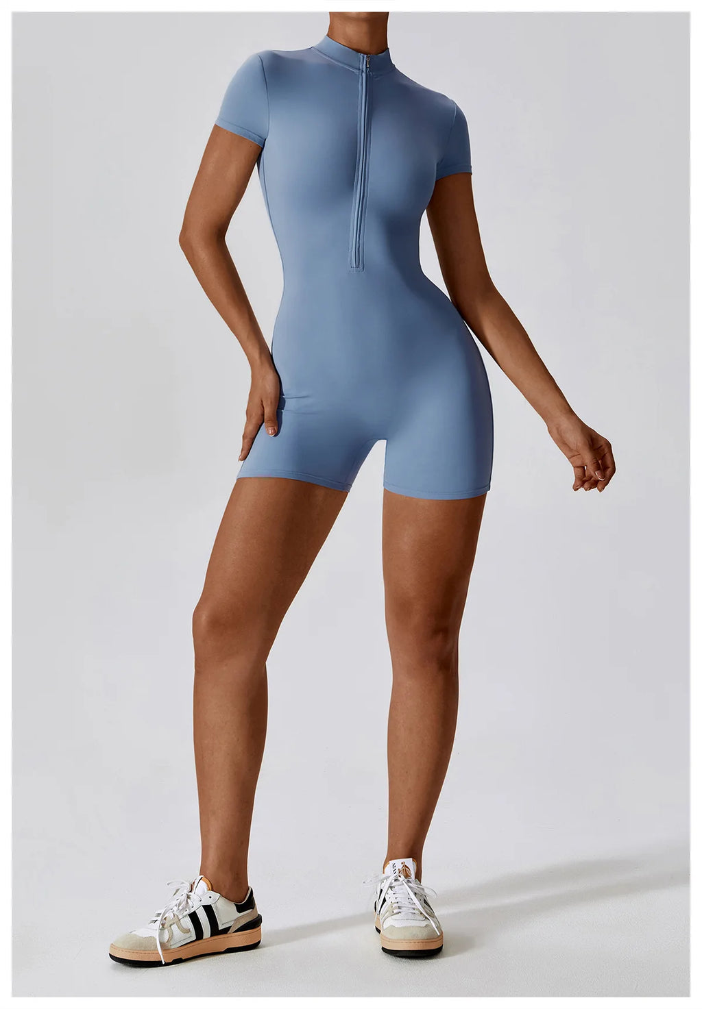 Yoga Boilersuit Long Sleeved Women's Sportswear Gym Zipper Jumpsuits Workout High-intensity Fitness One-piece Skin-tight Garment