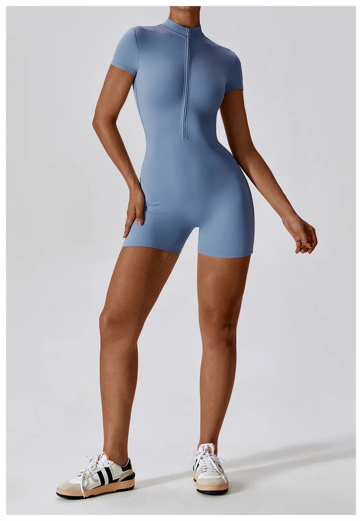 Yoga Boilersuit Long Sleeved Women's Sportswear Gym Zipper Jumpsuits Workout High-intensity Fitness One-piece Skin-tight Garment