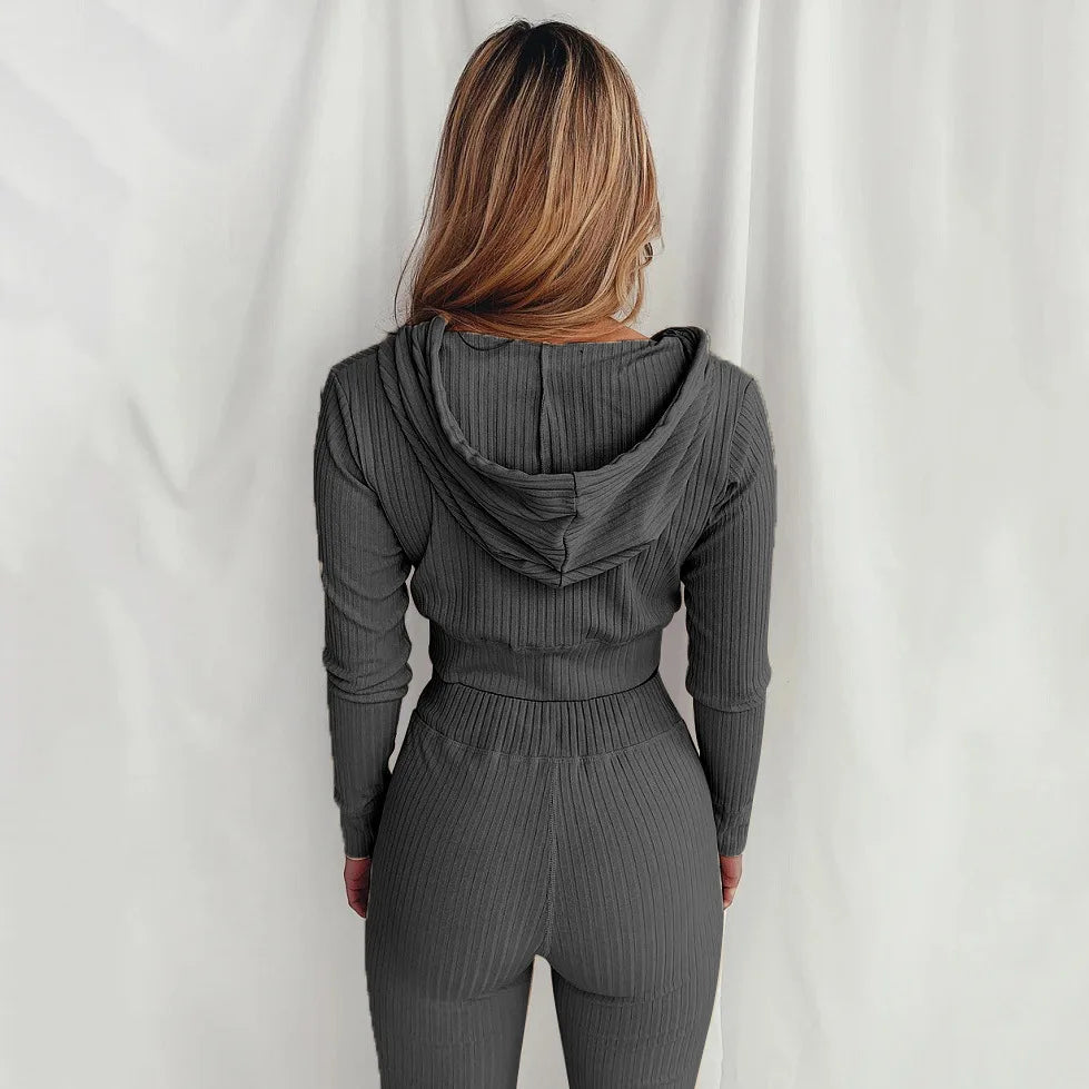 Women's Slim Fit Hooded Long Sleeve Waist Suit