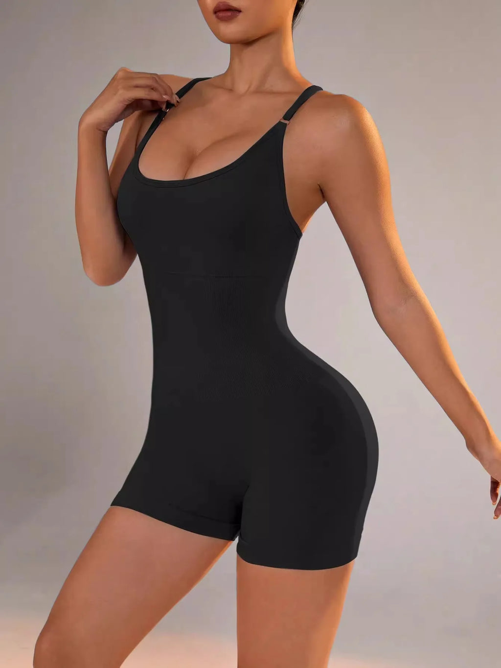 WAREBALL Women's Yoga Jumpsuit, Sexy One-Piece Fitness Romper with Strap, Tummy Control & Padded Sports Bra for Workout