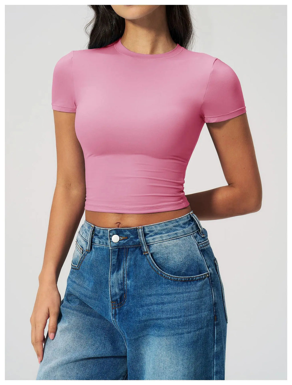 Yoga Top Women's Tight Sports T-shirt Quick Drying Short Sleeved Yoga T-shirt Pilates Running Workout Fitness Short Sleeved