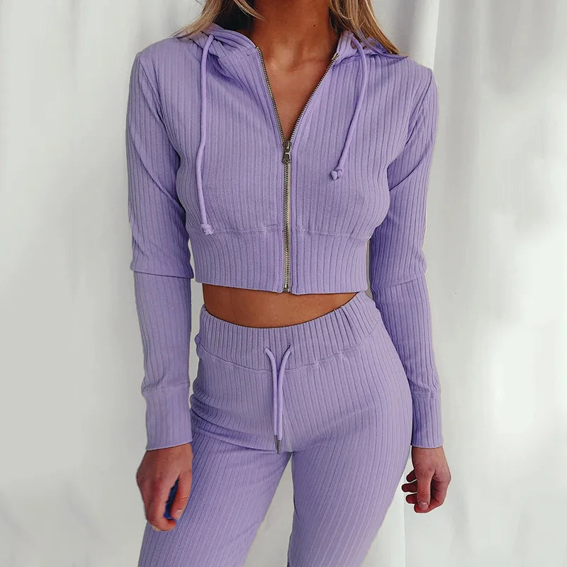 Women's Slim Fit Hooded Long Sleeve Waist Suit