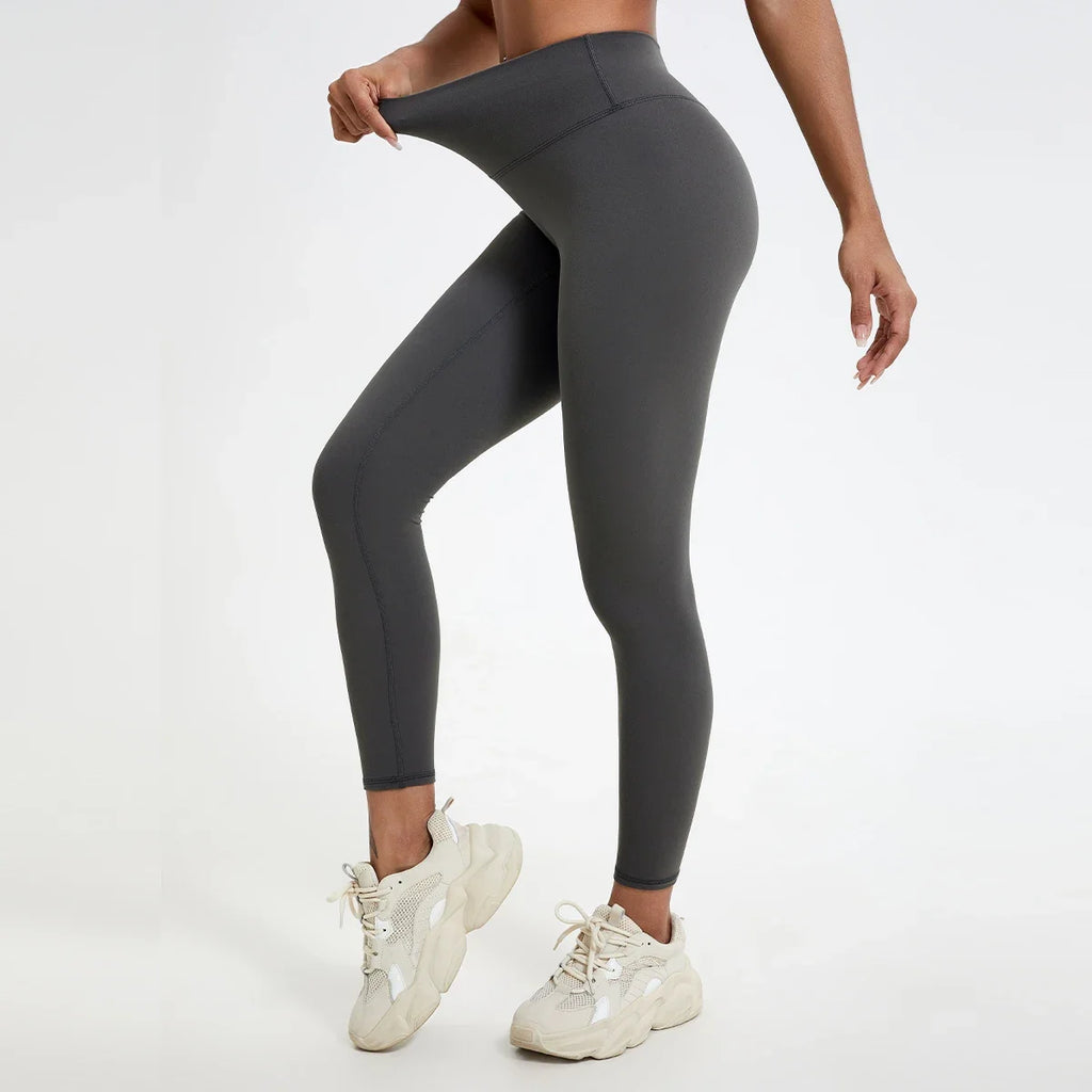 Women High Waist Yoga Leggings Nude Soft Breathable Tummy Control Skinny Pants Gym Running Pilates Fitness Sports Tights