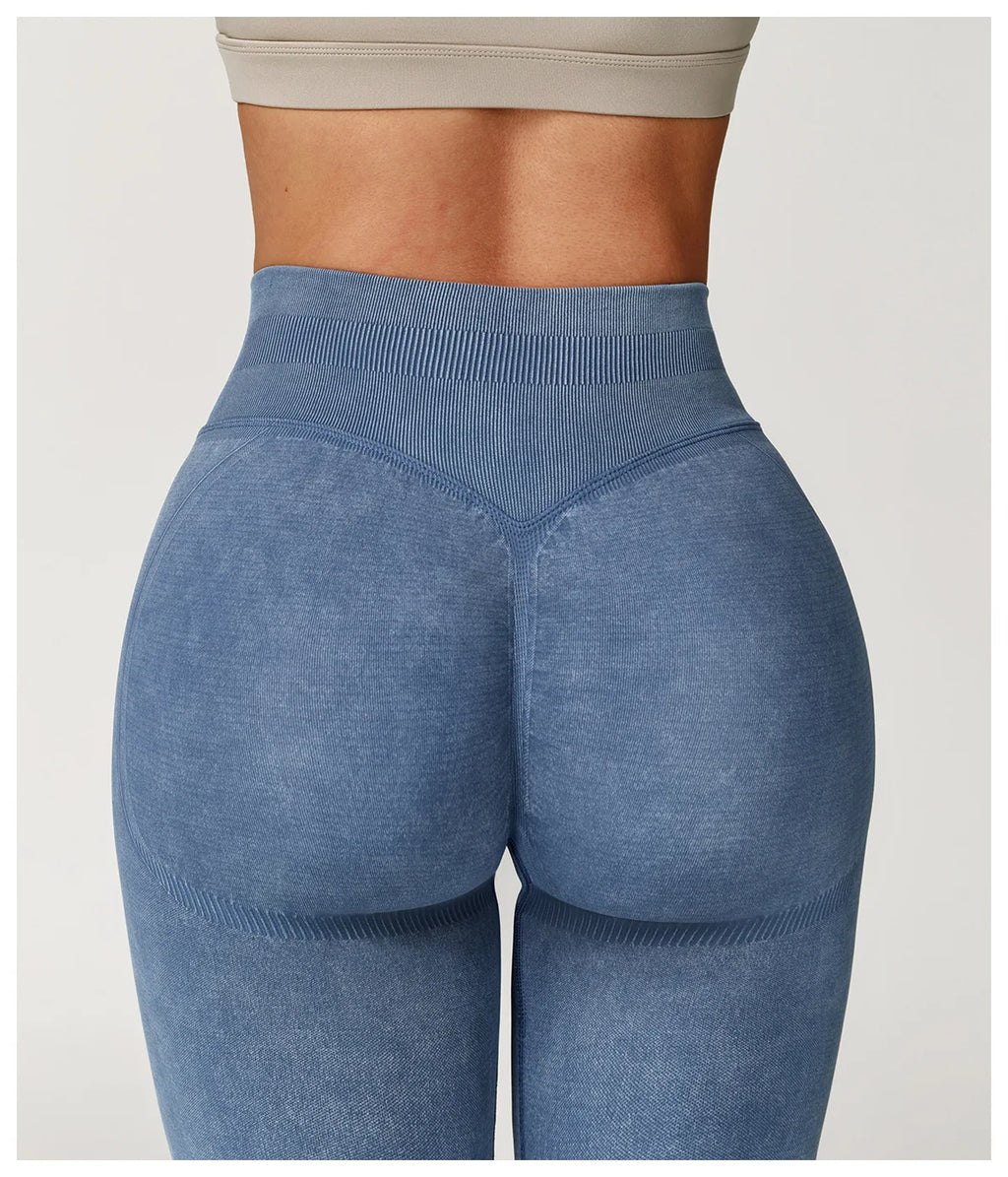 Yoga Pants Seamless Fitness Legging Women Sports Yoga Pant High Waist Ribbed Gym Clothes Fitness Workout Wear Scrunch Bum Tights