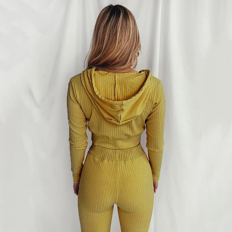 Women's Slim Fit Hooded Long Sleeve Waist Suit