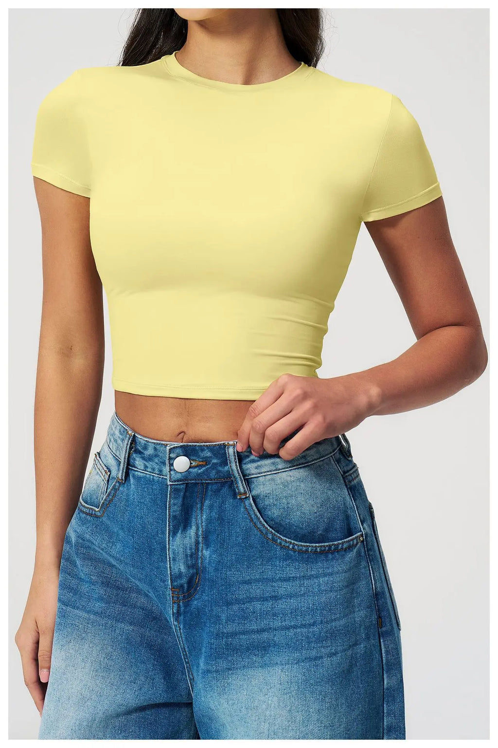 Yoga Top Women's Tight Sports T-shirt Quick Drying Short Sleeved Yoga T-shirt Pilates Running Workout Fitness Short Sleeved