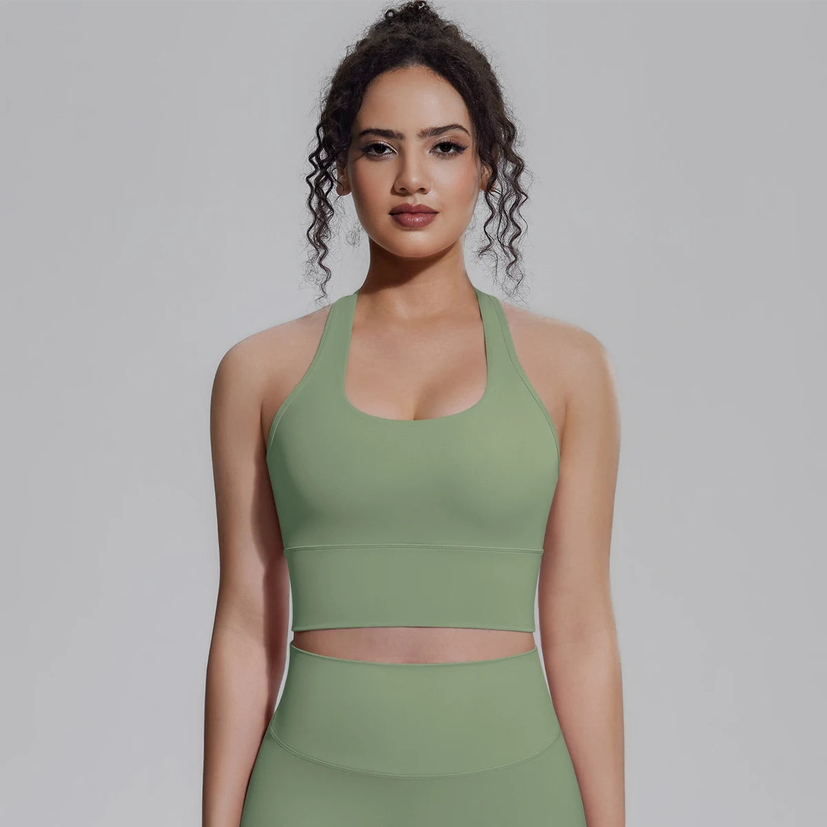 Woman Workout Top Yoga Vest Solid Color Gather Shockproof Sports Bra Beautiful Back I-shaped Vest Gym Running Yoga Underwear