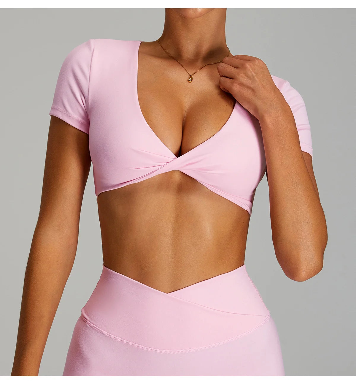 Sexy Sports Shirts Breathable Short Sleeves Workout Tops Fitness Female Backless Yoga Clothing Sport Crop Tops Women Gym Top