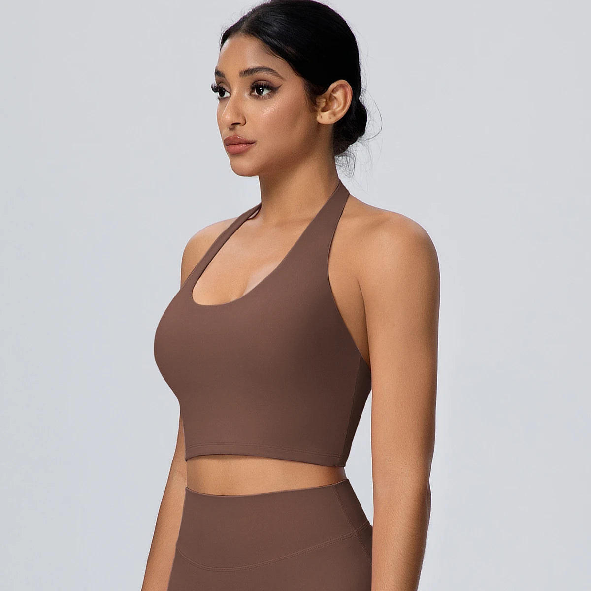 Summer Beautiful Back Hanging Neck Bra Woman Shockproof Workout Top Sports Underwear Yoga Vest with Chest Pad Sexy Women Bra
