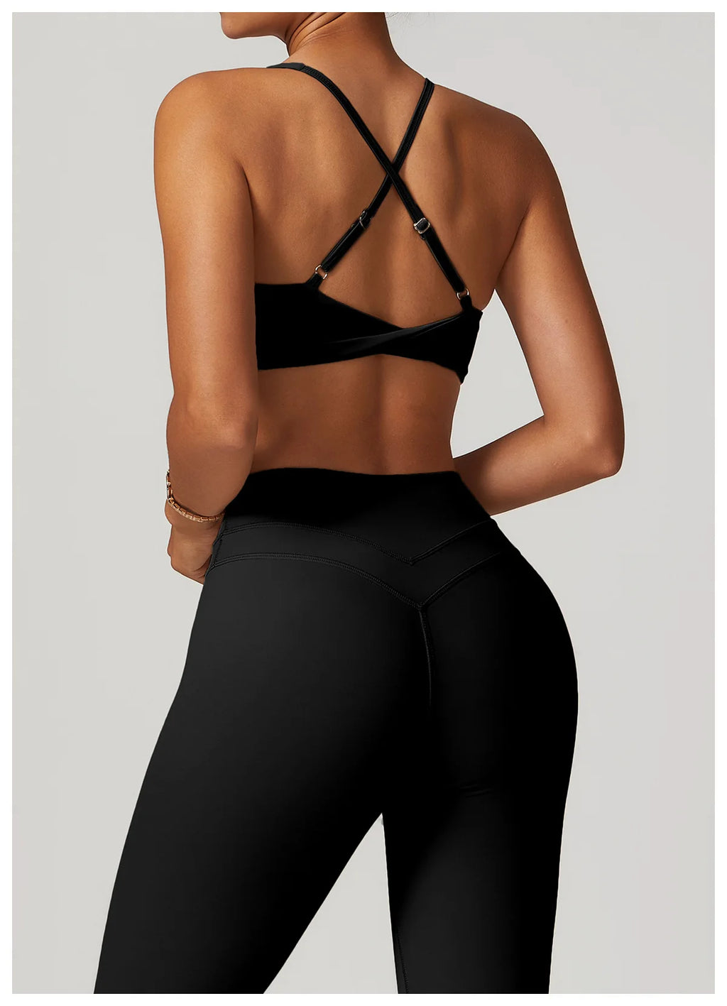 JUREN Sports Bra Women Fitness Bra Halter Sports Underwear Naked Feel Sexy Yoga Gym Push Up Workout Bra Padded Bralette Bathsuit