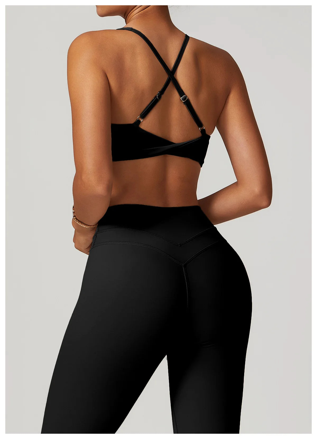 JUREN Sports Bra Women Fitness Bra Halter Sports Underwear Naked Feel Sexy Yoga Gym Push Up Workout Bra Padded Bralette Bathsuit