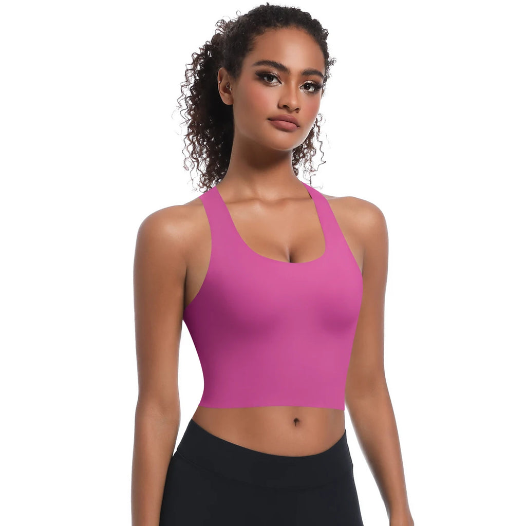 Solid Color Sexy Beautiful Back Yoga Vest Summer Gym Running Shockproof Workout