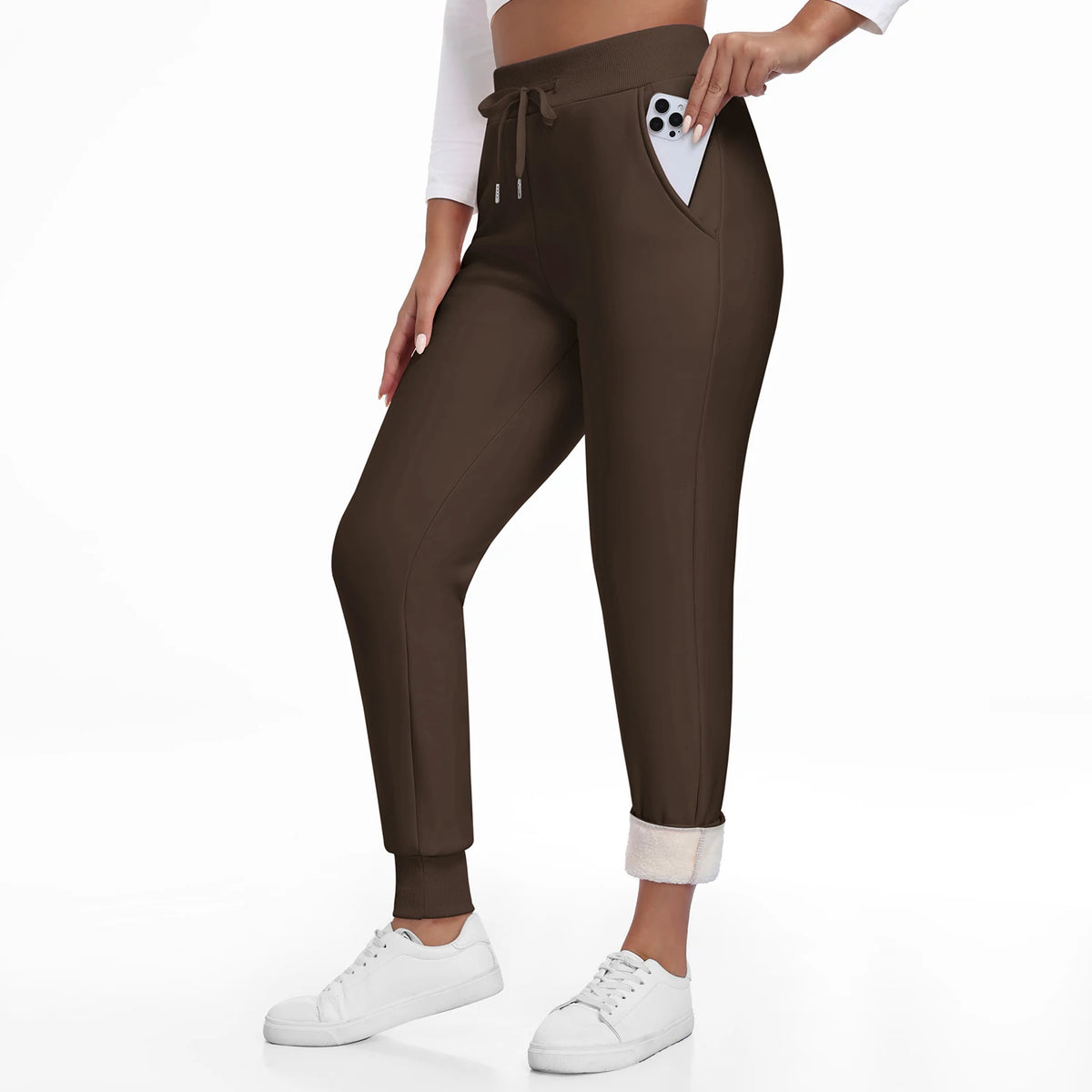 Women Winter Thick Velvet Pants With Pockets