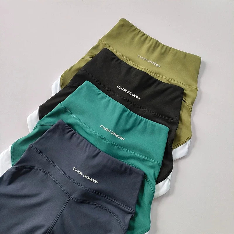 Women High Waist Tummy Control Scrunch Butt Yoga Shorts White Contrast Trim Quick Dry Gym Cycling Shorts