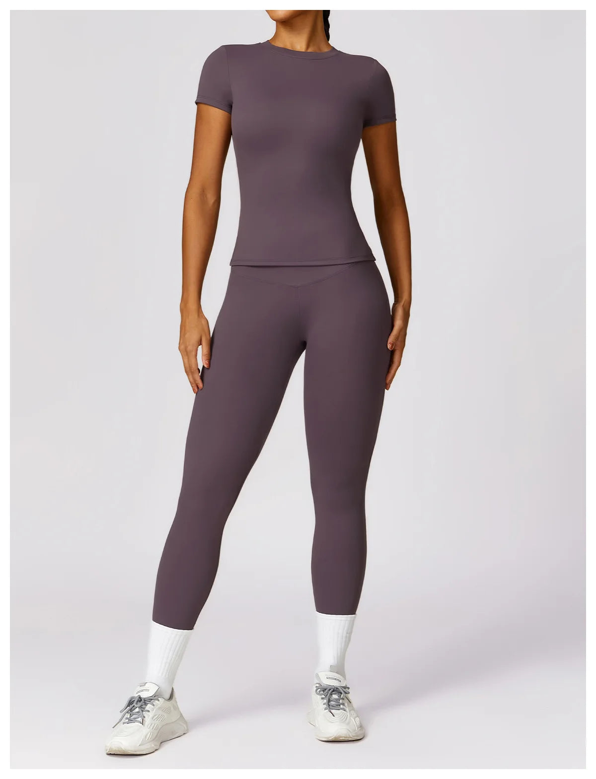 JUREN Yoga Shirts Women Top Quick Dry Running Tops Tights Push Up Workout Gym Clothe Female Short Sleeve Fitness Sports T-Shirts