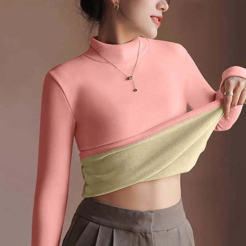 Women's Sweater Autumn Winter Retro with Velvet Lining Thickened