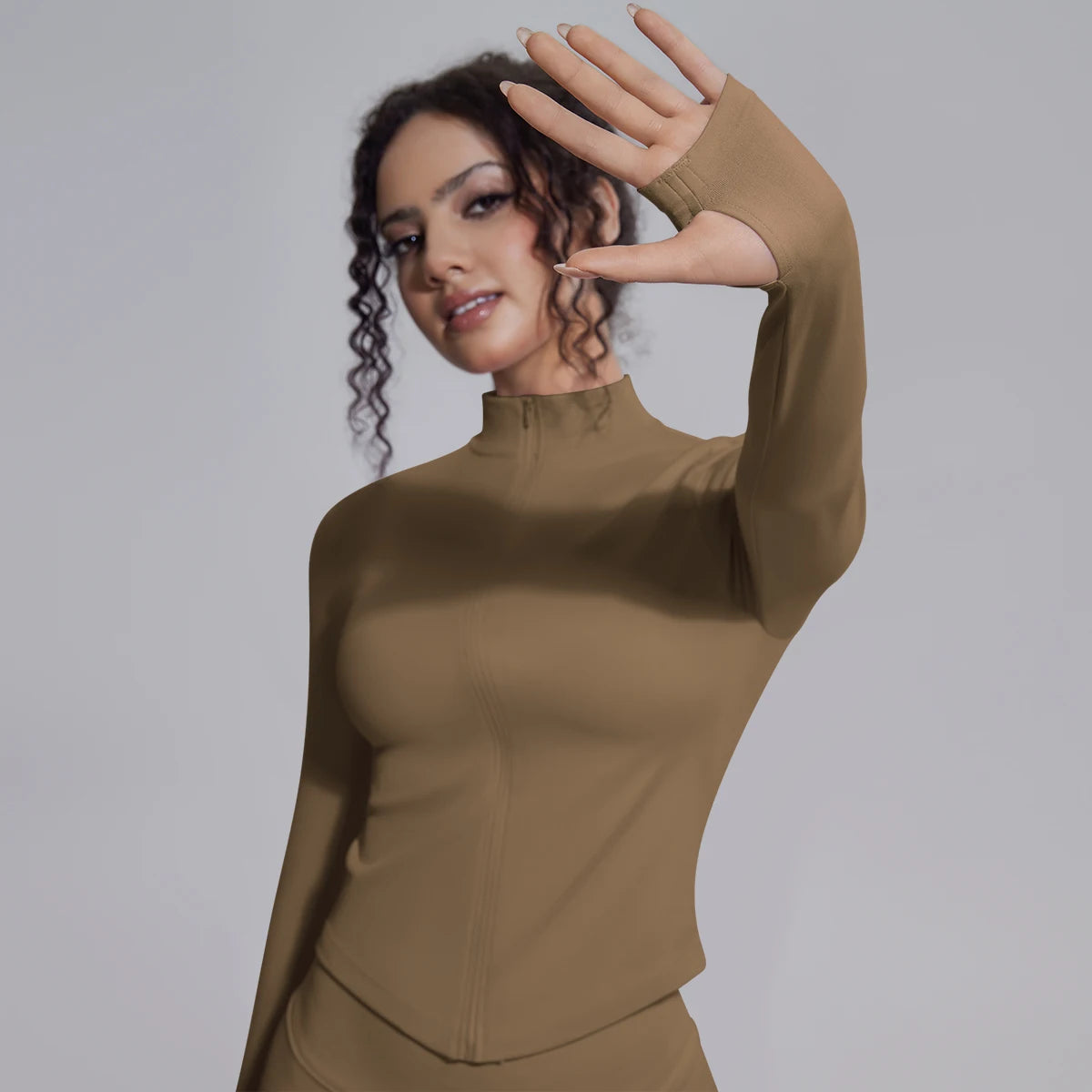 Yoga Long Sleeved for Woman 1PC Summer Running Shirts Solid Color Yoga Zipper Long Sleeves Zipper Jacket Women Fitness Yoga Top