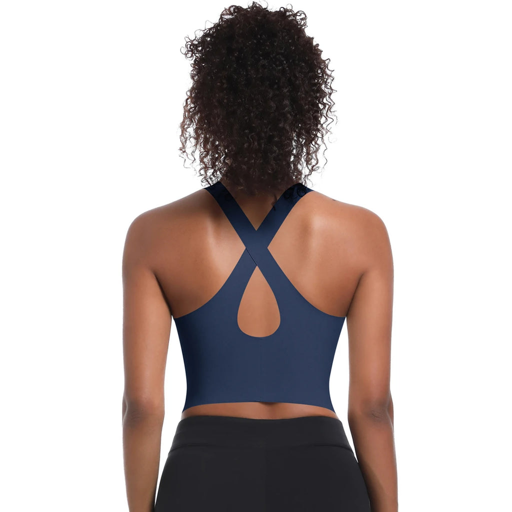 Solid Color Sexy Beautiful Back Yoga Vest Summer Gym Running Shockproof Workout