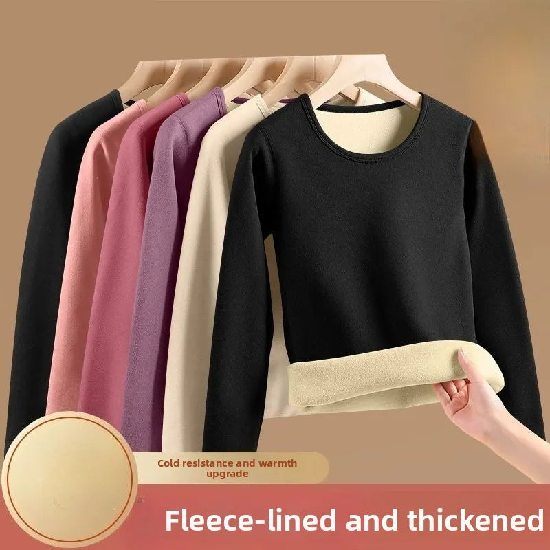 Women's  Autumn Winter Round Neck with Velvet