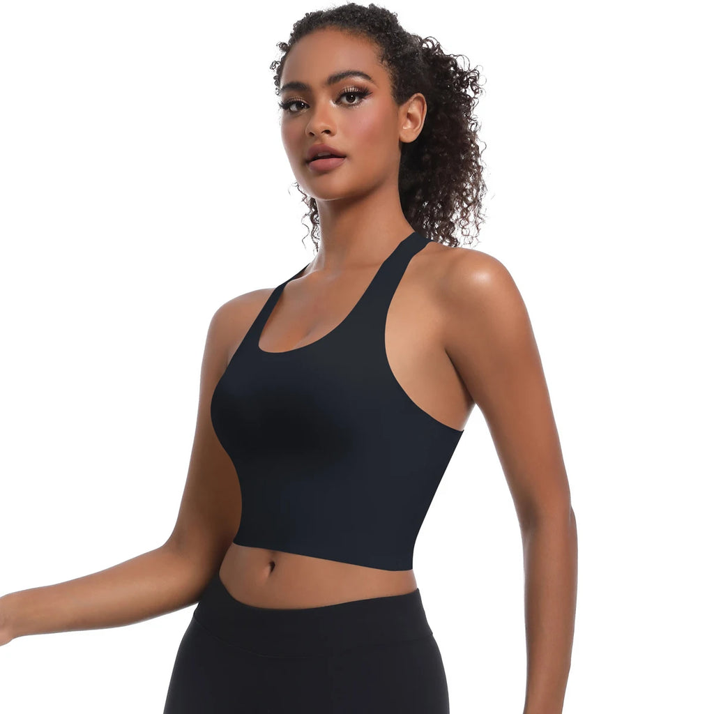 Solid Color Sexy Beautiful Back Yoga Vest Summer Gym Running Shockproof Workout