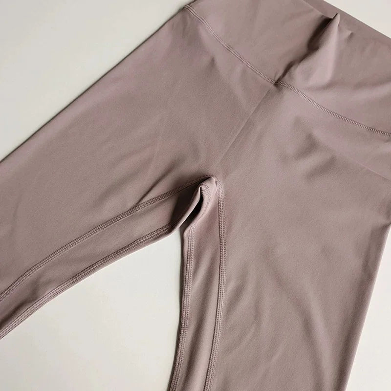 Women High Waist Yoga Leggings Nude Soft Breathable Tummy Control Skinny Pants Gym Running Pilates Fitness Sports Tights