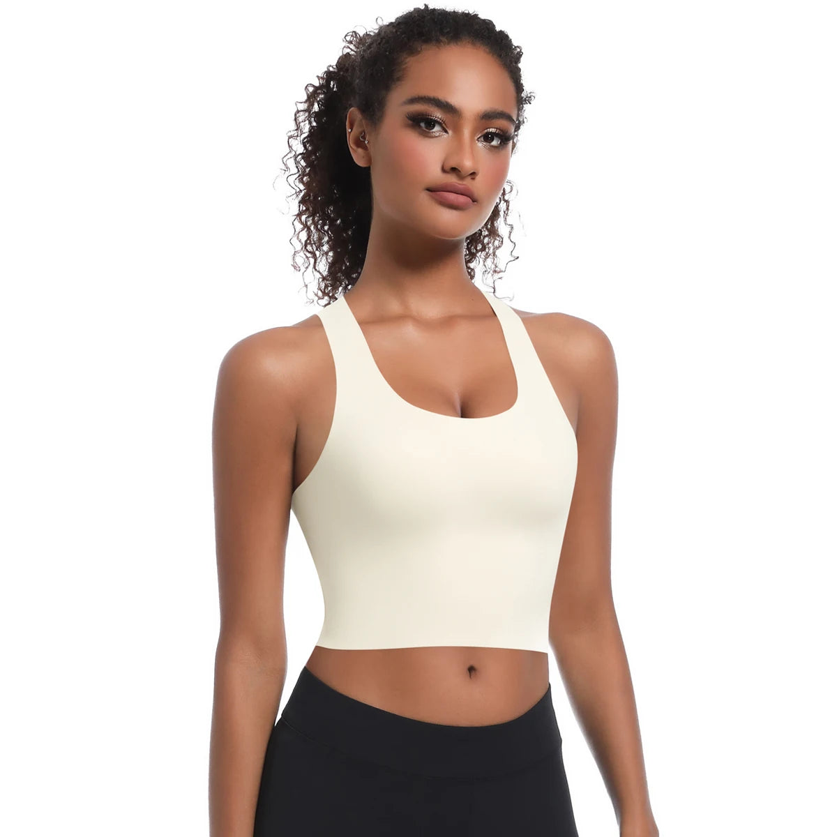 Solid Color Sexy Beautiful Back Yoga Vest Summer Gym Running Shockproof Workout