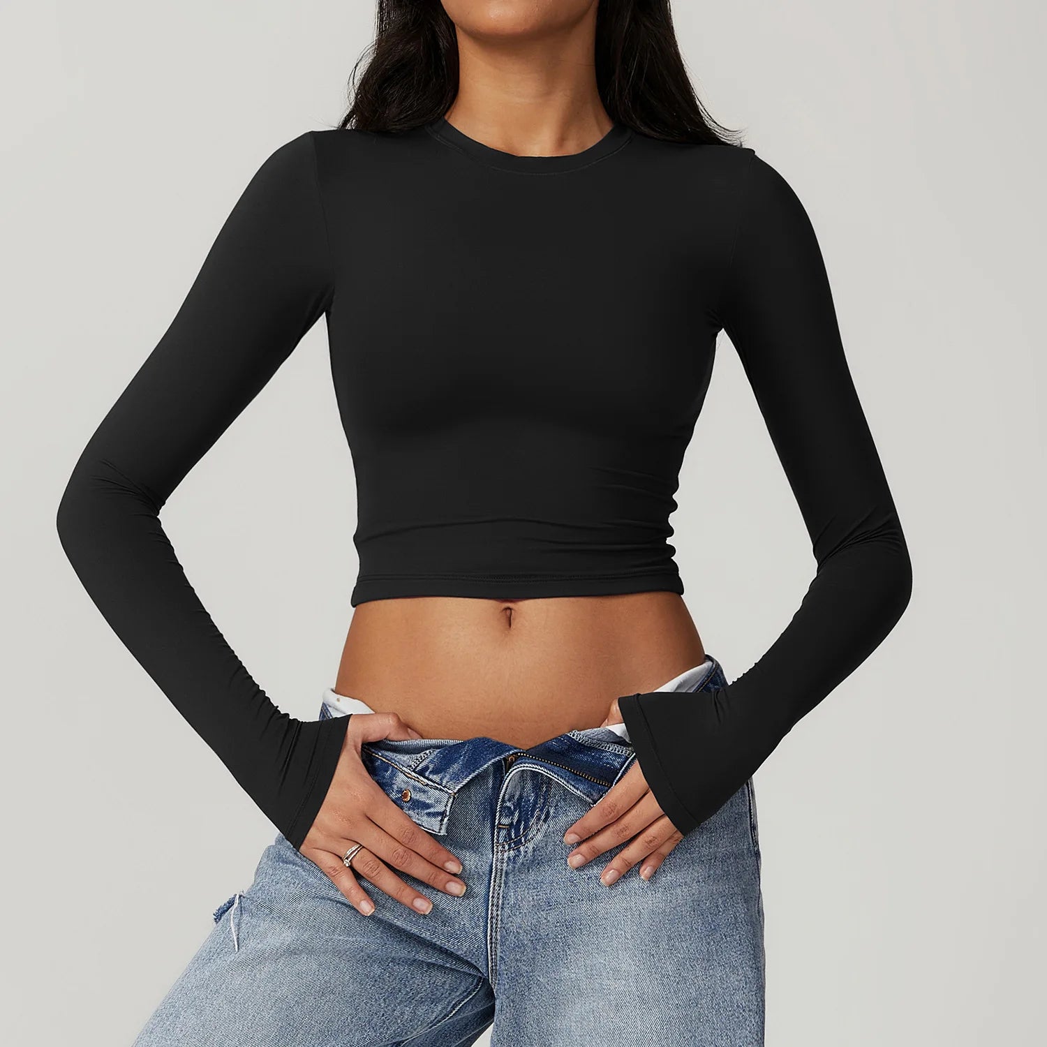 Women Yoga Shirts Crop Top Long Sleeves Shirts for Women Yoga  Long Sleeves Sports Fitness Top Push Up Gym Clothes Workout Tops