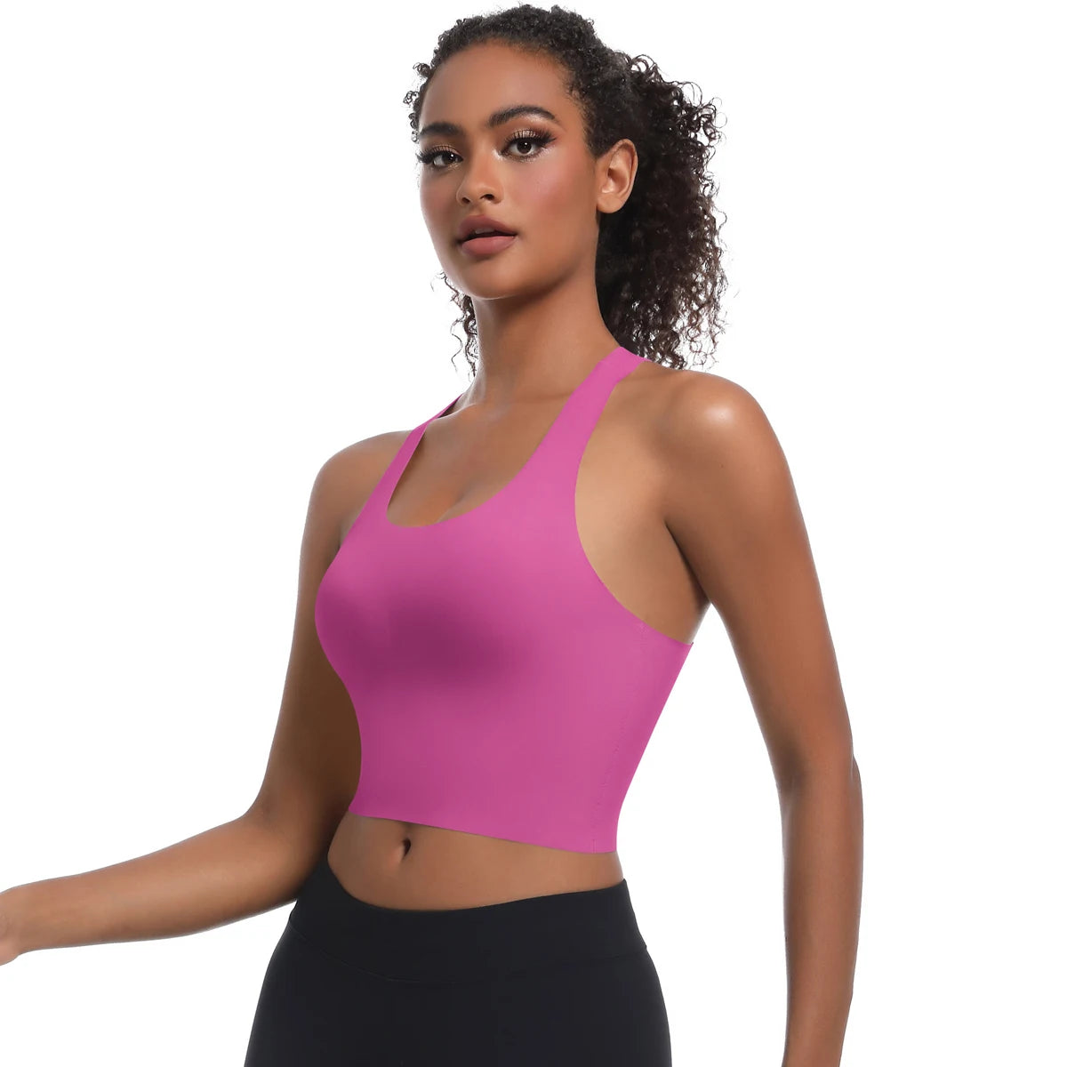 Solid Color Sexy Beautiful Back Yoga Vest Summer Gym Running Shockproof Workout