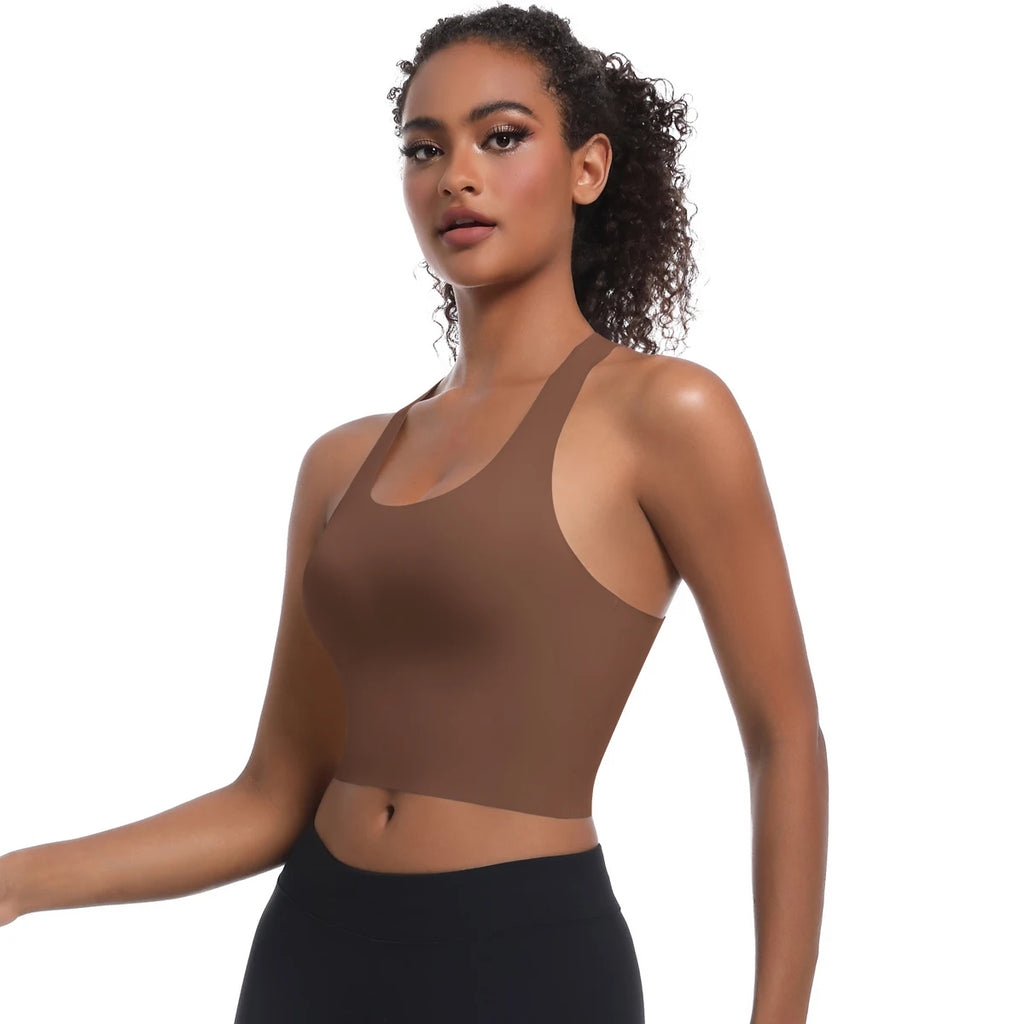 Solid Color Sexy Beautiful Back Yoga Vest Summer Gym Running Shockproof Workout