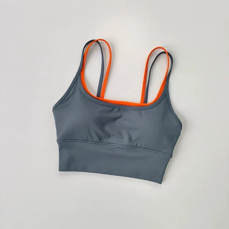Women Push Up Yoga Bra Breathable Beauty Back Crop Top Wireless Sports Bra Short Vest for Running Gym Fitness Workout