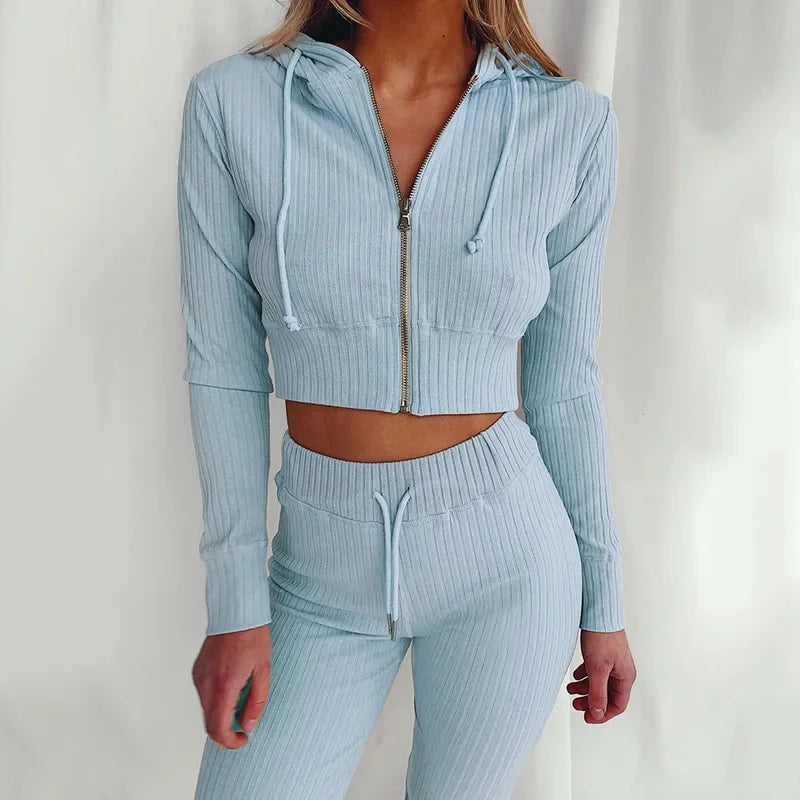 Women's Slim Fit Hooded Long Sleeve Waist Suit