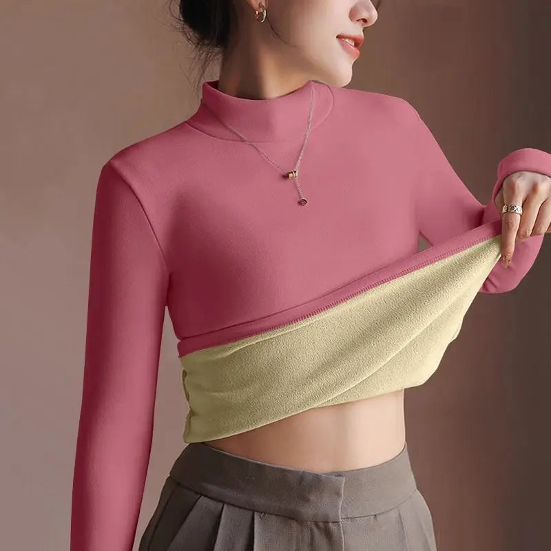 Women's Sweater Autumn Winter Retro with Velvet Lining Thickened