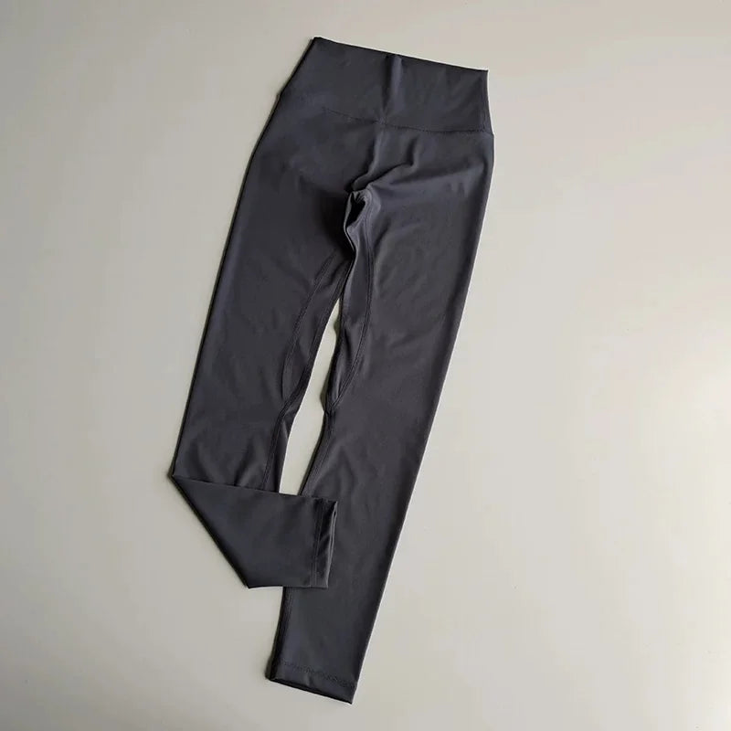 Women High Waist Yoga Leggings Nude Soft Breathable Tummy Control Skinny Pants Gym Running Pilates Fitness Sports Tights