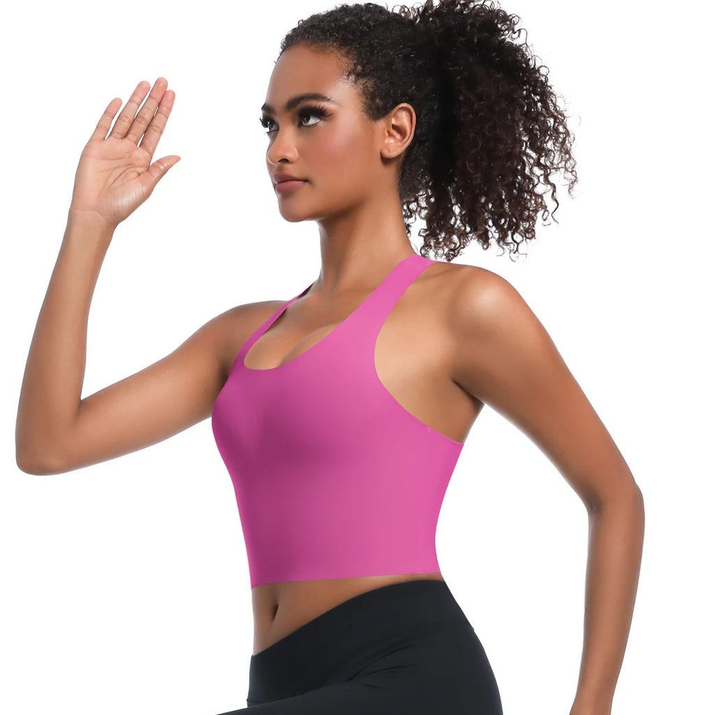 Solid Color Sexy Beautiful Back Yoga Vest Summer Gym Running Shockproof Workout