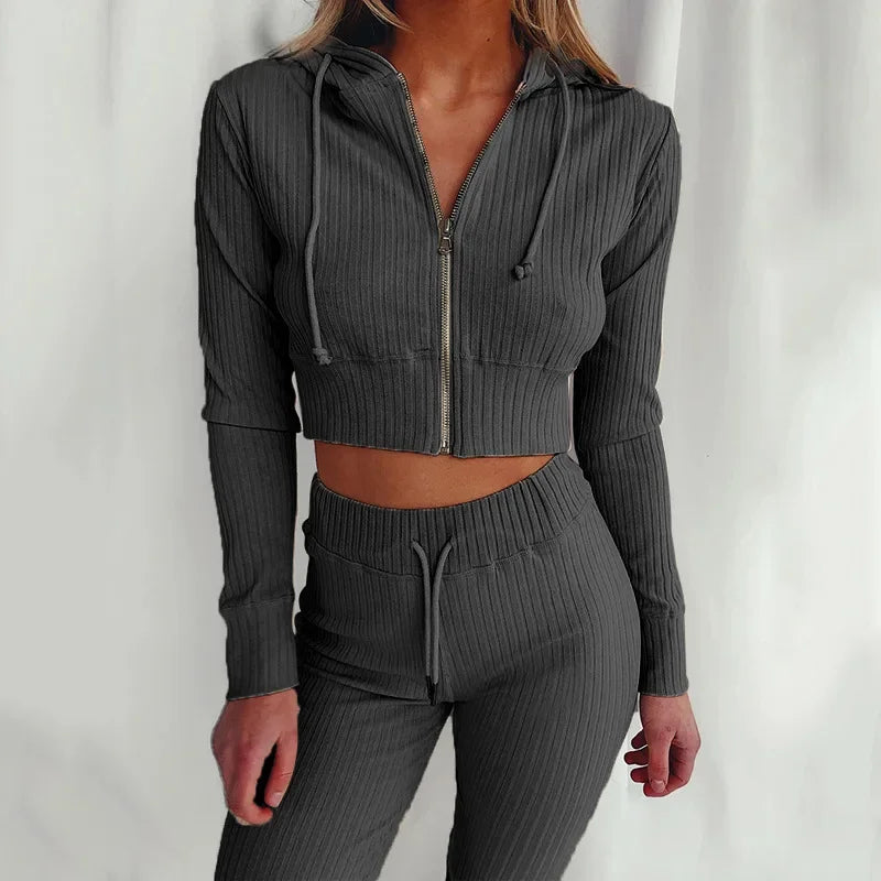 Women's Slim Fit Hooded Long Sleeve Waist Suit