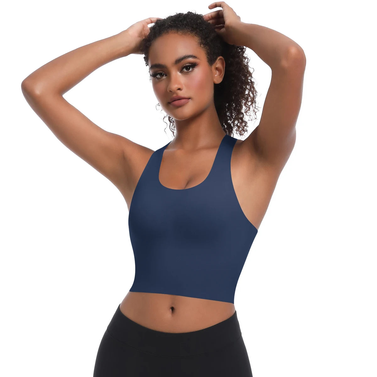Solid Color Sexy Beautiful Back Yoga Vest Summer Gym Running Shockproof Workout Top Sports Seamless Cross Bra for Woman