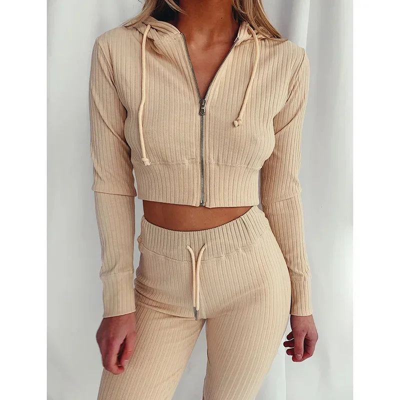 Women's Slim Fit Hooded Long Sleeve Waist Suit