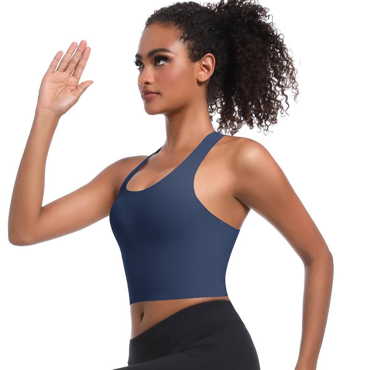 Solid Color Sexy Beautiful Back Yoga Vest Summer Gym Running Shockproof Workout Top Sports Seamless Cross Bra for Woman