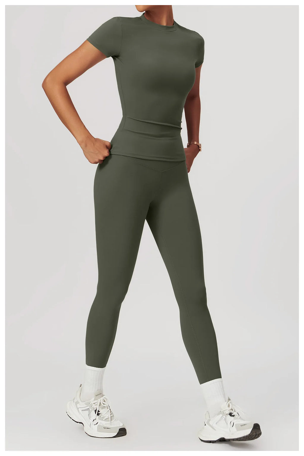 JUREN Yoga Shirts Women Top Quick Dry Running Tops Tights Push Up Workout Gym Clothe Female Short Sleeve Fitness Sports T-Shirts